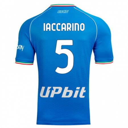 Kandiny Homme Maillot Gennaro Iaccarino #5 Bleu Ciel Tenues Domicile 2023/24 T-Shirt