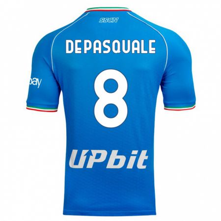 Kandiny Homme Maillot Dylan De Pasquale #8 Bleu Ciel Tenues Domicile 2023/24 T-Shirt