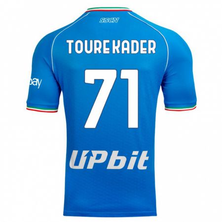 Kandiny Homme Maillot Aziz Toure Kader #71 Bleu Ciel Tenues Domicile 2023/24 T-Shirt