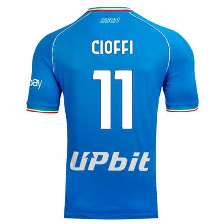 Kandiny Homme Maillot Antonio Cioffi #11 Bleu Ciel Tenues Domicile 2023/24 T-Shirt