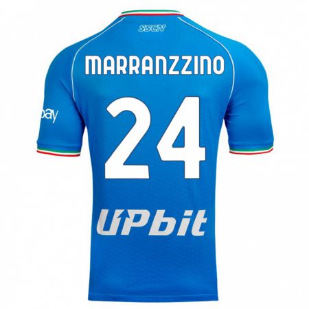 Kandiny Homme Maillot Pasquale Marranzzino #24 Bleu Ciel Tenues Domicile 2023/24 T-Shirt