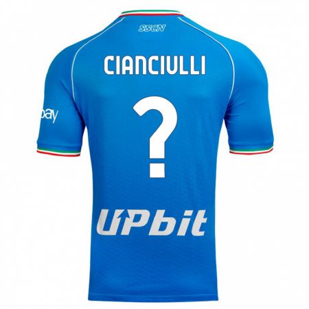 Kandiny Homme Maillot Antonio Cianciulli #0 Bleu Ciel Tenues Domicile 2023/24 T-Shirt