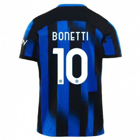 Kandiny Homme Maillot Tatiana Bonetti #10 Noir Bleu Tenues Domicile 2023/24 T-Shirt