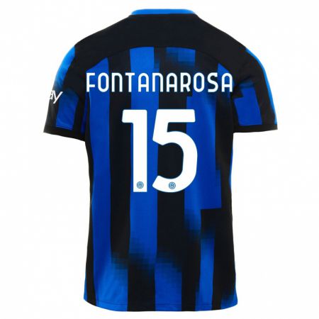 Kandiny Homme Maillot Alessandro Fontanarosa #15 Noir Bleu Tenues Domicile 2023/24 T-Shirt