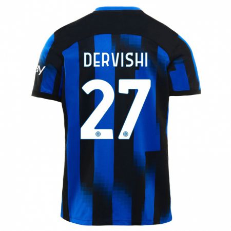 Kandiny Homme Maillot Kristian Dervishi #27 Noir Bleu Tenues Domicile 2023/24 T-Shirt