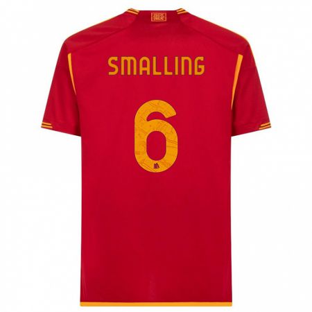 Kandiny Homme Maillot Chris Smalling #6 Rouge Tenues Domicile 2023/24 T-Shirt