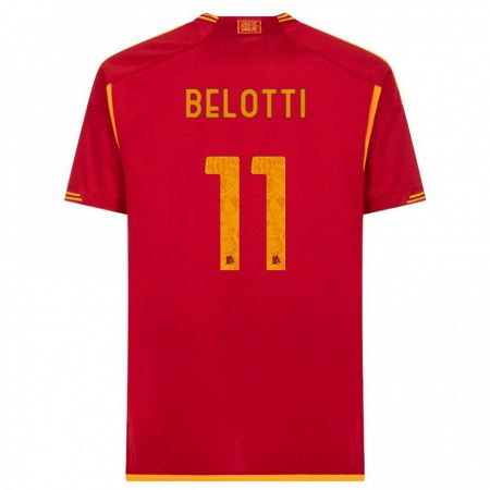 Kandiny Homme Maillot Andrea Belotti #11 Rouge Tenues Domicile 2023/24 T-Shirt