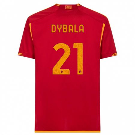 Kandiny Homme Maillot Paulo Dybala #21 Rouge Tenues Domicile 2023/24 T-Shirt