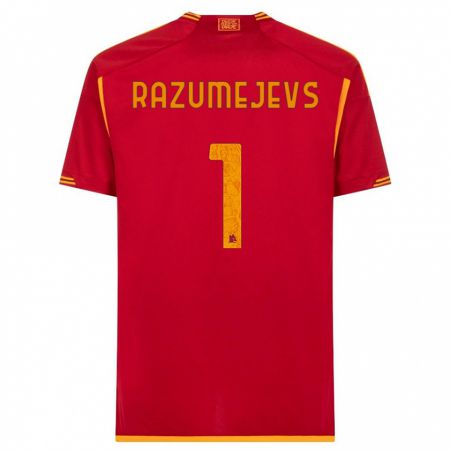 Kandiny Homme Maillot Vladislavs Razumejevs #1 Rouge Tenues Domicile 2023/24 T-Shirt