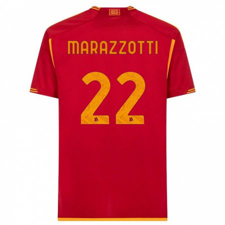 Kandiny Homme Maillot Fabrizio Marazzotti #22 Rouge Tenues Domicile 2023/24 T-Shirt