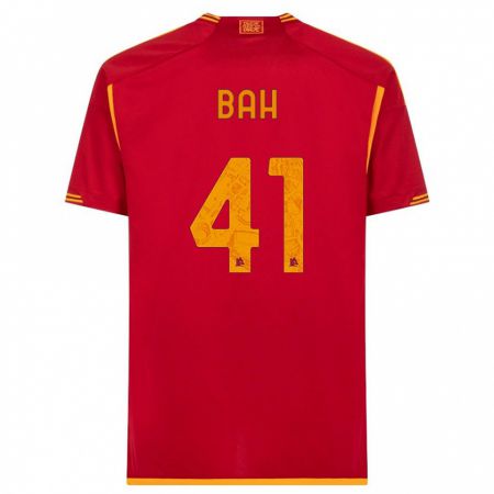 Kandiny Homme Maillot Muhammed Bah #41 Rouge Tenues Domicile 2023/24 T-Shirt