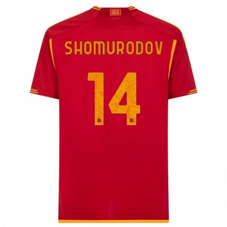 Kandiny Homme Maillot Eldor Shomurodov #14 Rouge Tenues Domicile 2023/24 T-Shirt