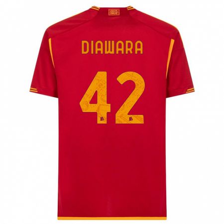 Kandiny Homme Maillot Amadou Diawara #42 Rouge Tenues Domicile 2023/24 T-Shirt