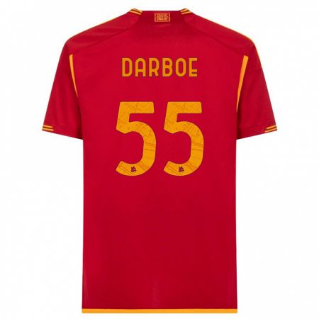 Kandiny Homme Maillot Ebrima Darboe #55 Rouge Tenues Domicile 2023/24 T-Shirt