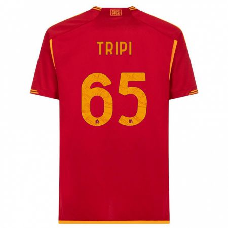Kandiny Homme Maillot Filippo Tripi #65 Rouge Tenues Domicile 2023/24 T-Shirt