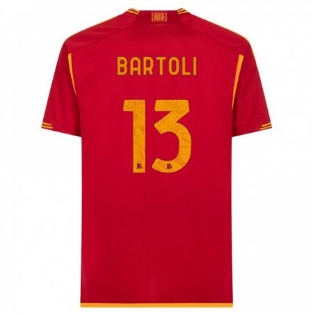 Kandiny Homme Maillot Elisa Bartoli #13 Rouge Tenues Domicile 2023/24 T-Shirt