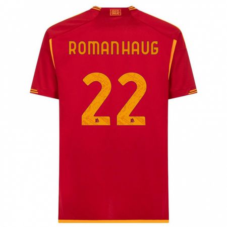 Kandiny Homme Maillot Sophie Roman Haug #22 Rouge Tenues Domicile 2023/24 T-Shirt