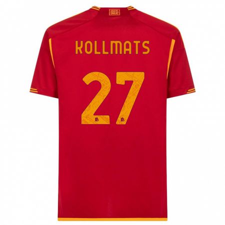 Kandiny Homme Maillot Beata Kollmats #27 Rouge Tenues Domicile 2023/24 T-Shirt