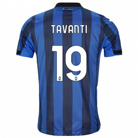 Kandiny Homme Maillot Mattia Tavanti #19 Noir Bleu Tenues Domicile 2023/24 T-Shirt