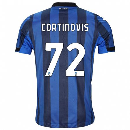 Kandiny Homme Maillot Alessandro Cortinovis #72 Noir Bleu Tenues Domicile 2023/24 T-Shirt