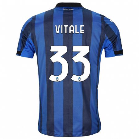 Kandiny Homme Maillot Francesca Vitale #33 Noir Bleu Tenues Domicile 2023/24 T-Shirt