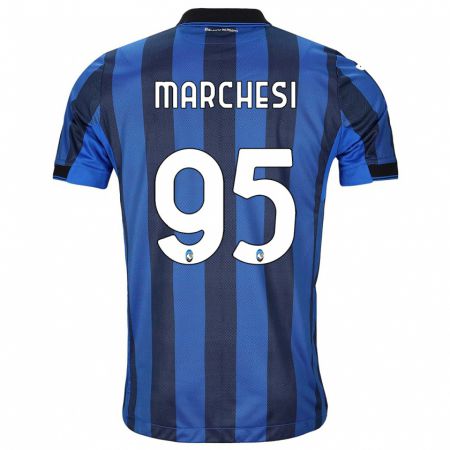 Kandiny Homme Maillot Silvia Marchesi #95 Noir Bleu Tenues Domicile 2023/24 T-Shirt