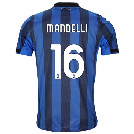 Kandiny Homme Maillot Giulia Mandelli #16 Noir Bleu Tenues Domicile 2023/24 T-Shirt