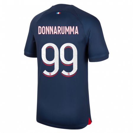 Kandiny Homme Maillot Gianluigi Donnarumma #99 Bleu Rouge Tenues Domicile 2023/24 T-Shirt