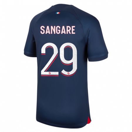 Kandiny Homme Maillot Hawa Sangare #29 Bleu Rouge Tenues Domicile 2023/24 T-Shirt