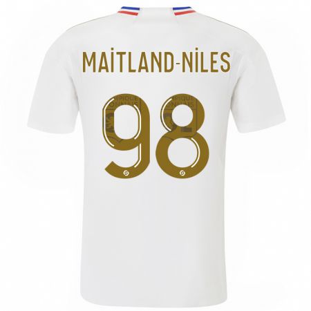 Kandiny Homme Maillot Ainsley Maitland-Niles #98 Blanc Tenues Domicile 2023/24 T-Shirt