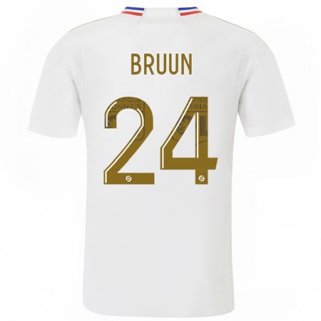 Kandiny Homme Maillot Signe Bruun #24 Blanc Tenues Domicile 2023/24 T-Shirt