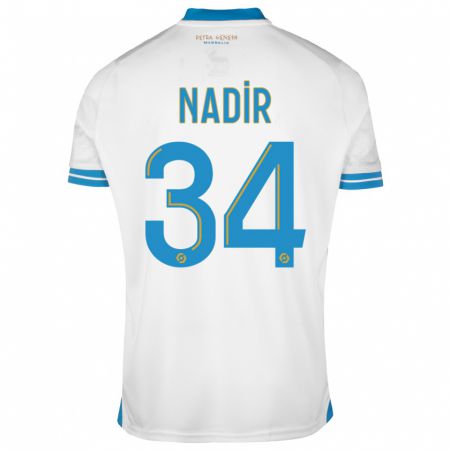 Kandiny Homme Maillot Bilal Nadir #34 Blanc Tenues Domicile 2023/24 T-Shirt