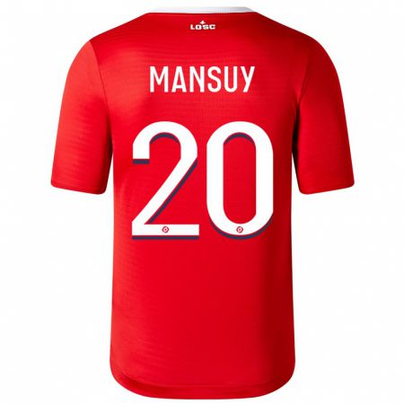 Kandiny Homme Maillot Heloise Mansuy #20 Rouge Tenues Domicile 2023/24 T-Shirt