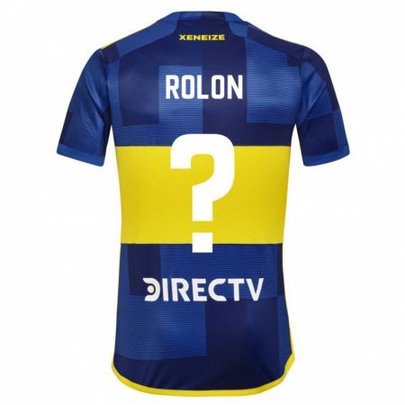 Kandiny Homme Maillot Esteban Rolón #0 Bleu Foncé Jaune Tenues Domicile 2023/24 T-Shirt