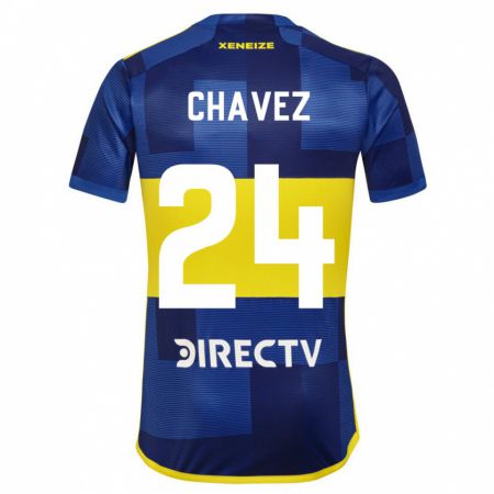 Kandiny Homme Maillot Gabriela Chavez #24 Bleu Foncé Jaune Tenues Domicile 2023/24 T-Shirt