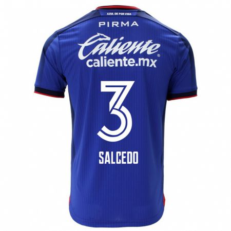 Kandiny Homme Maillot Carlos Salcedo #3 Bleu Tenues Domicile 2023/24 T-Shirt