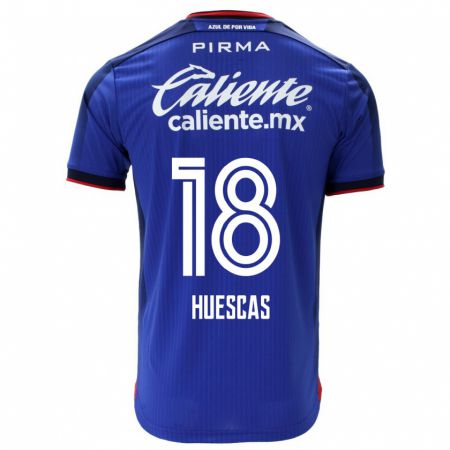 Kandiny Homme Maillot Rodrigo Huescas #18 Bleu Tenues Domicile 2023/24 T-Shirt