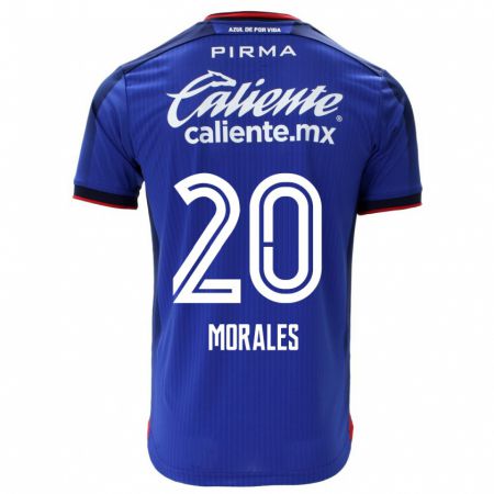 Kandiny Homme Maillot Iván Morales #20 Bleu Tenues Domicile 2023/24 T-Shirt