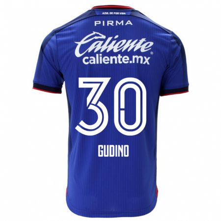 Kandiny Homme Maillot Andrés Gudiño #30 Bleu Tenues Domicile 2023/24 T-Shirt