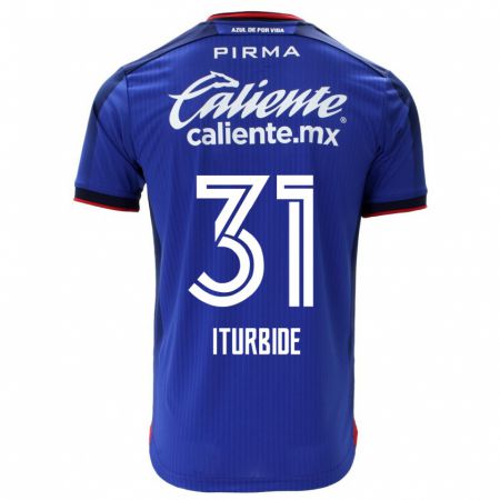 Kandiny Homme Maillot Luis Iturbide #31 Bleu Tenues Domicile 2023/24 T-Shirt