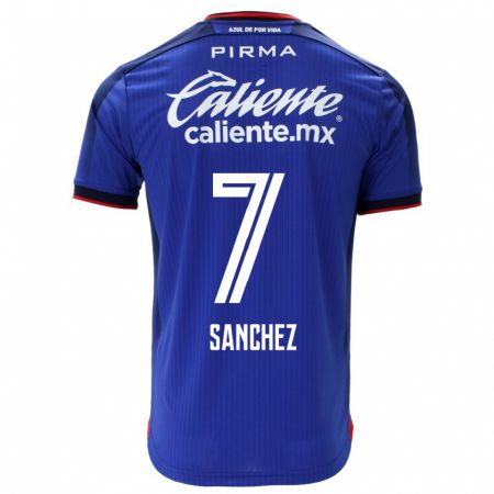 Kandiny Homme Maillot Andrea Sanchez #7 Bleu Tenues Domicile 2023/24 T-Shirt