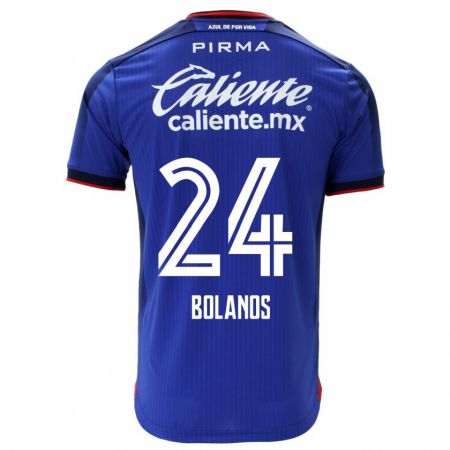 Kandiny Homme Maillot Jatziry Bolanos #24 Bleu Tenues Domicile 2023/24 T-Shirt