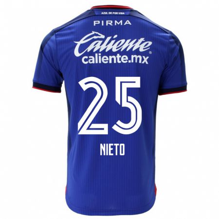Kandiny Homme Maillot Natsidieli Nieto #25 Bleu Tenues Domicile 2023/24 T-Shirt