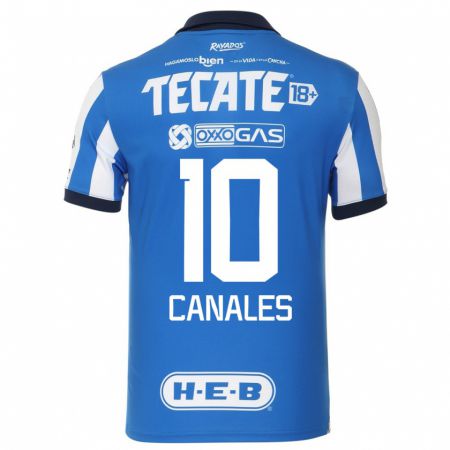 Kandiny Homme Maillot Sergio Canales #10 Bleu Blanc Tenues Domicile 2023/24 T-Shirt