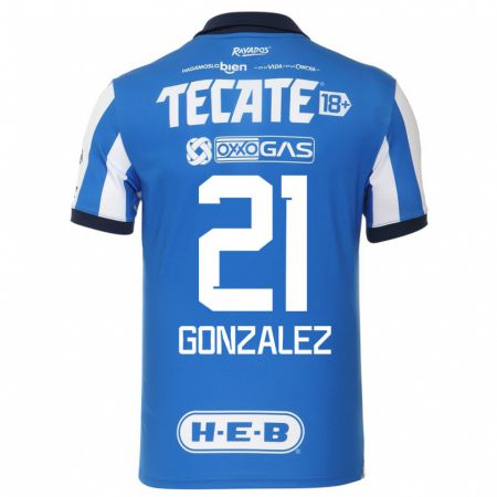 Kandiny Homme Maillot Arturo González #21 Bleu Blanc Tenues Domicile 2023/24 T-Shirt