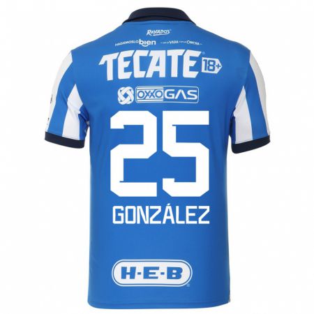 Kandiny Homme Maillot Jonathan González #25 Bleu Blanc Tenues Domicile 2023/24 T-Shirt