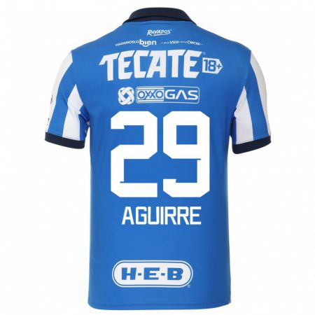 Kandiny Homme Maillot Rodrigo Aguirre #29 Bleu Blanc Tenues Domicile 2023/24 T-Shirt