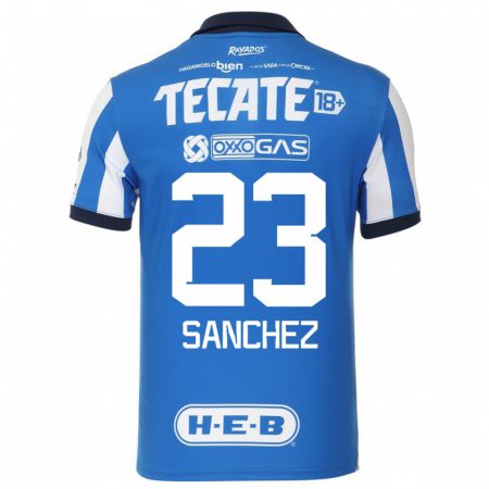 Kandiny Homme Maillot Gustavo Sanchez #23 Bleu Blanc Tenues Domicile 2023/24 T-Shirt