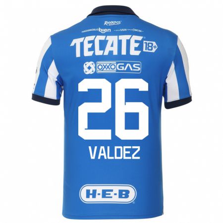 Kandiny Homme Maillot Valeria Valdez #26 Bleu Blanc Tenues Domicile 2023/24 T-Shirt