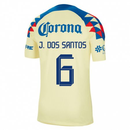 Kandiny Homme Maillot Jonathan Dos Santos #6 Jaune Tenues Domicile 2023/24 T-Shirt